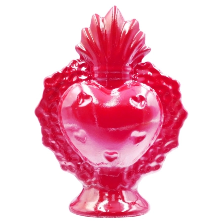 Cuore sacro rosso da tavolo in ceramica 14 cm