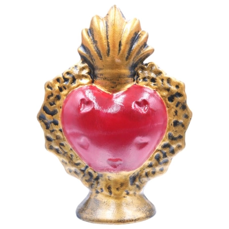 Cuore sacro classico da tavolo in ceramica 14 cm