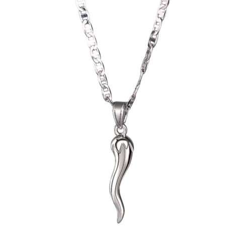 Collana corno argento 1 cm
