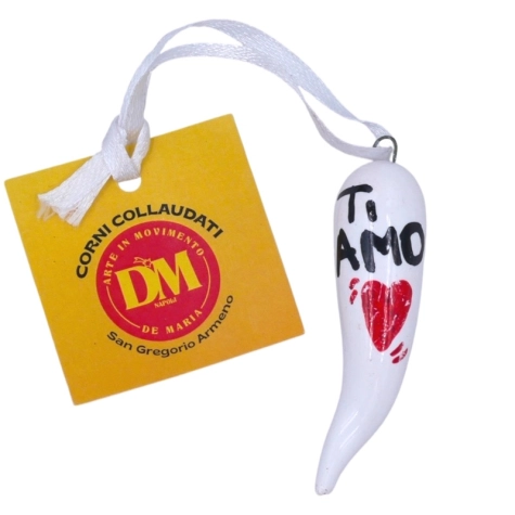 Corno dell'Amore in ceramica da 6 o 9 cm personalizzato