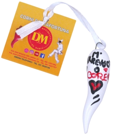 Corno dell'Amore in ceramica da 6 o 9 cm personalizzato