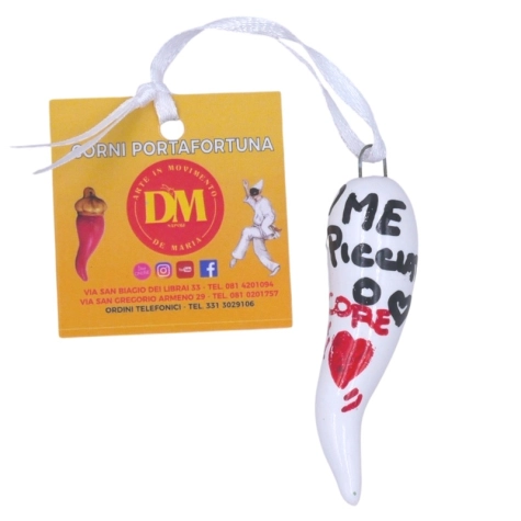 Corno dell'Amore in ceramica da 6 o 9 cm personalizzato