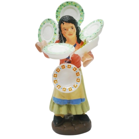 Piattara che vende i piatti terracotta 10 cm | Pastore per presepe | Vendita online