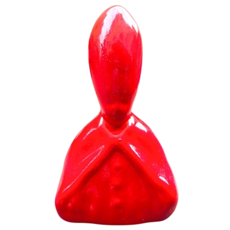 Busto San Gennaro rosso in terracotta 13 cm