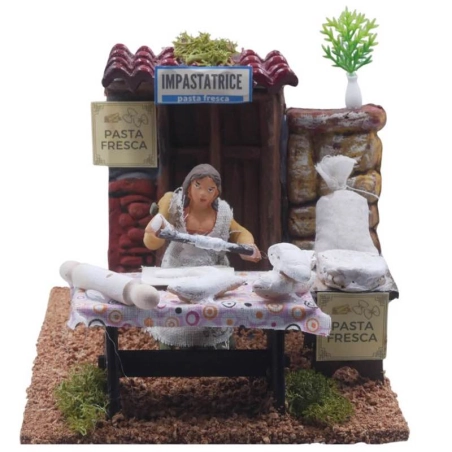 Impastatrice pastore presepe in movimento 7 cm | Presepi in movimento