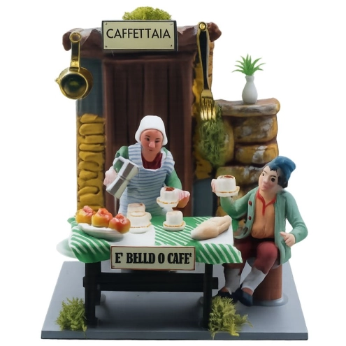 Donna che fa il caffè in movimento | Presepi in movimento | Statuine per presepe