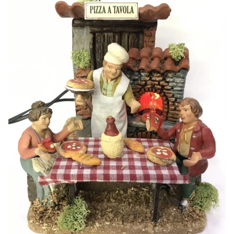 Pizza a tavola in movimento 10 cm