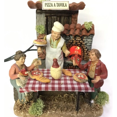 Pizza a tavola in movimento 10 cm
