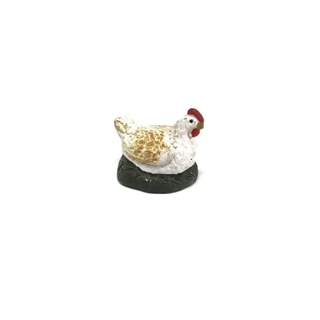 Gallina seduta in terracotta 10 cm