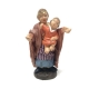 Donna con bambino in terracotta con vestiti di stoffa 7 cm