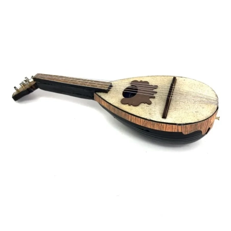 Mandolino artigianale presepe in legno 15 cm