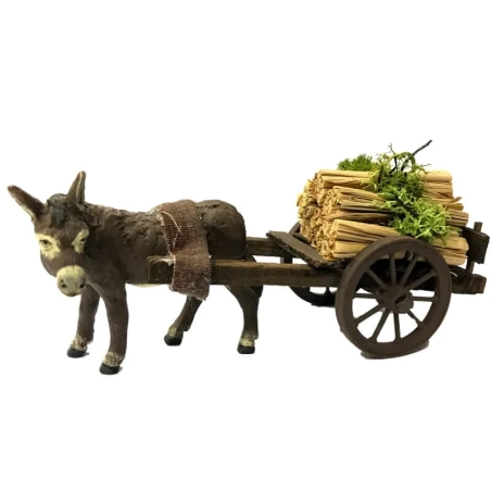 Muletto con carretto che trasporta fascine 10 cm