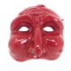 Maschera di Pulcinella rossa in terracotta 13 cm