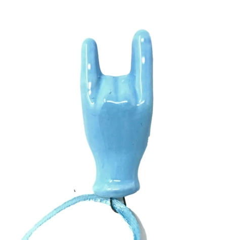 Corna in ceramica azzurre 5 cm 2