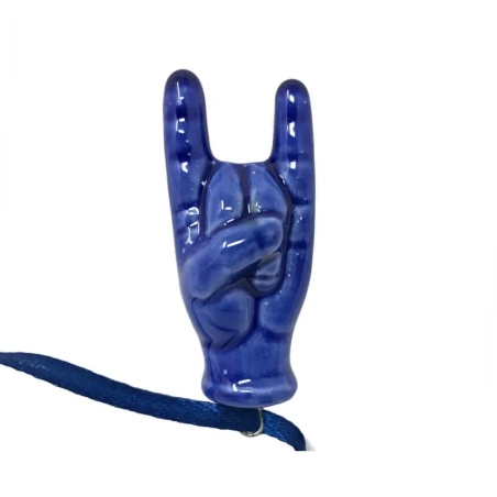Corna in ceramica blu scuro 5 cm
