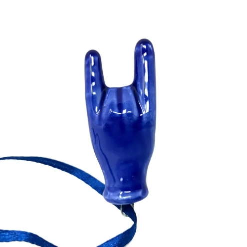 Corna in ceramica blu scuro 5 cm