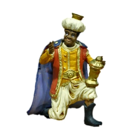 Re Magio con oro in terracotta 12 cm
