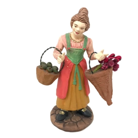 Fruttivendola in terracotta 12 cm