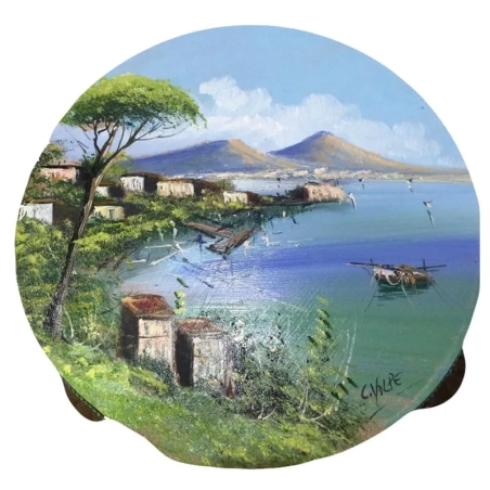 Tamburello in vera pelle dipinto a mano 30 cm