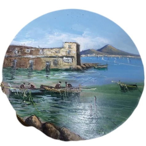 Tamburello in vera pelle dipinto a mano 30 cm