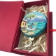 Tamburello da 4.5 con dipinto di Napoli in scatola regalo