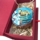 Tamburello da 4.5 con dipinto di Pulcinella in scatola regalo