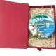 Tamburello da 8 cm con dipinto di Pulcinella in scatola regalo