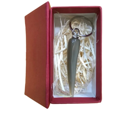 Portachiavi corno portafortuna stile osseo in scatola regalo