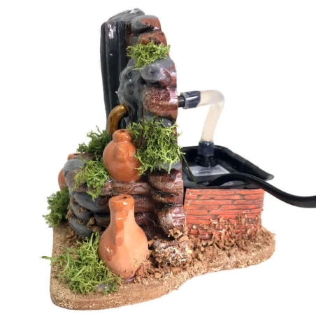 Fontana con testa di leone in terracotta 15 cm