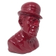 Busto Totò rosso in terracotta 20 cm