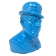 Busto Totò azzurro in terracotta 20 cm