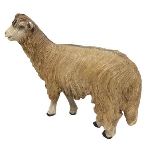 Pecora al cammino in terracotta con occhi di vetro 2