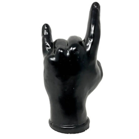 Corna  portafortuna nere in terracotta