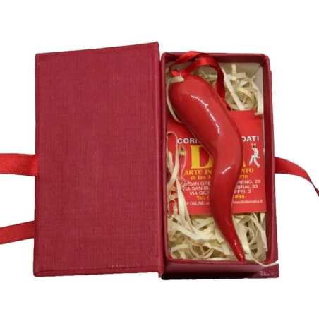 Corno in ceramica 9 cm con scatola regalo