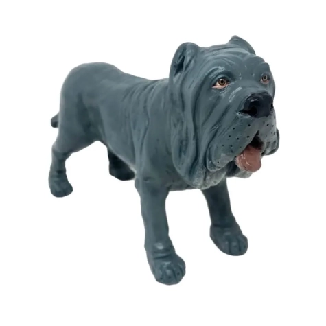 Cane in terracotta con occhi in vetro per presepe