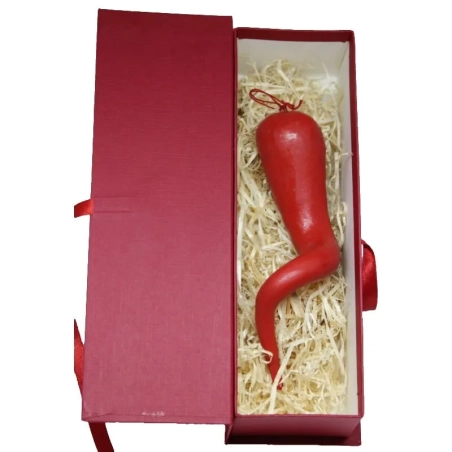 Corno in terracotta 12 cm con scatola regalo