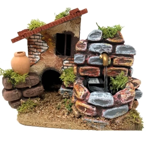 Casa in sughero con fontana 15 cm