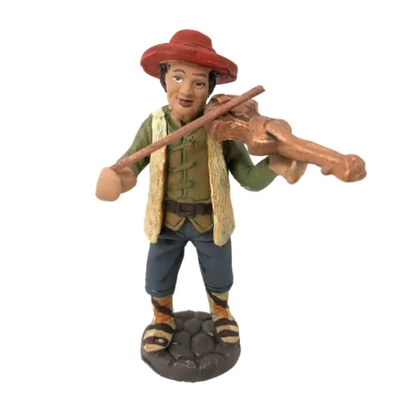 Suonatore di violino in terracotta 10 cm