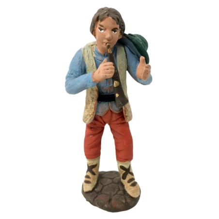 Zampognaro con ciaramella in terracotta 10 cm