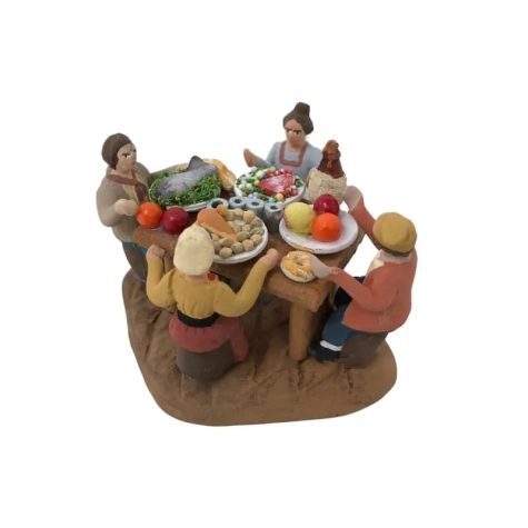 4 Pastori a tavola che mangiano 4 cm