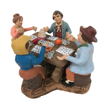 4 giocatori di tombola in terracotta 10 cm