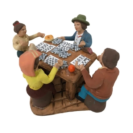 4 giocatori di tombola in terracotta 7 cm