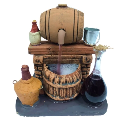 Vinaio in legno con bottiglia in vetro 12 cm