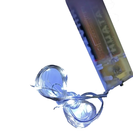 20 Luci Led a fibra ottica bianche con effetto intermittenza e subacque