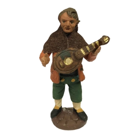 Uomo che suona il mandolino in terracotta 10 cm