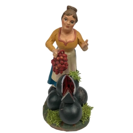 Fruttivendola napoletana in terracotta 10 cm
