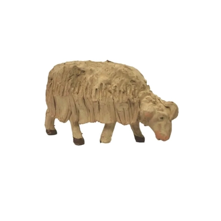 Pecora Sarda con testa abbassata in terracotta 10 cm