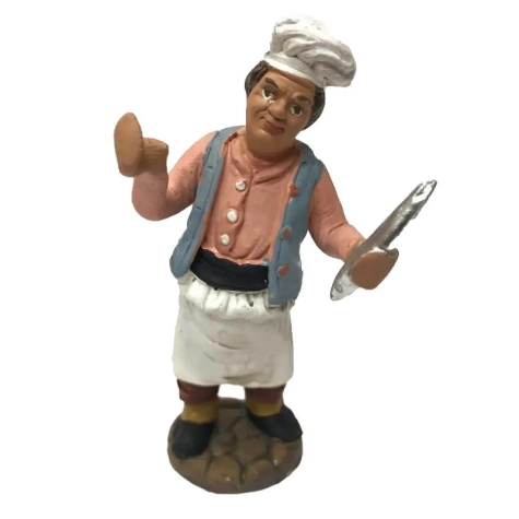 Cuoco con coltello in terracotta 10 cm