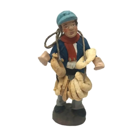 Uomo con ceppo di frise in terracotta 10 cm