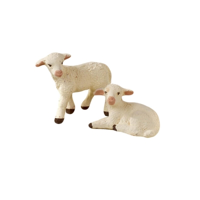 Coppia di agnelli in terracotta 10 cm